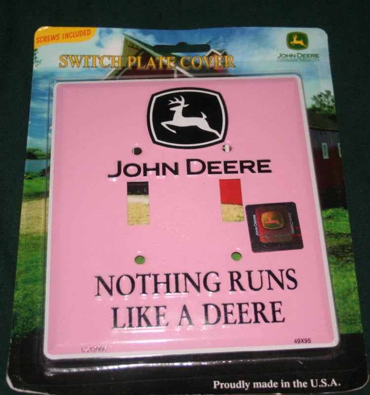 Double Light Switch Cover Plate for John Deere (Green, Pink)