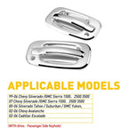 Set of 2 Chrome Door Handle Covers for Chevy Silverado GMC Sierra 1500 (1999–2006)