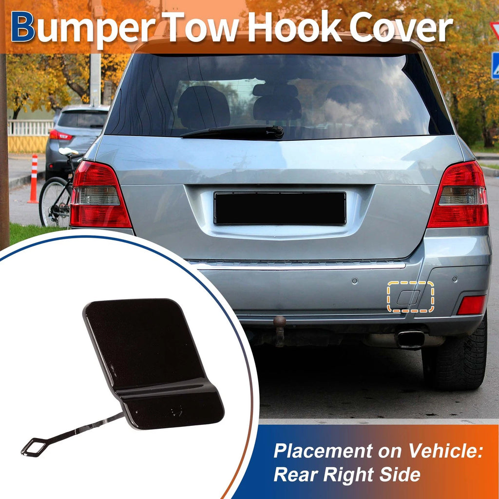 Rear Car Bumper Tow Hook Cover for Mercedes-Benz X204 (2010–2012) No.A2048853223 Brown