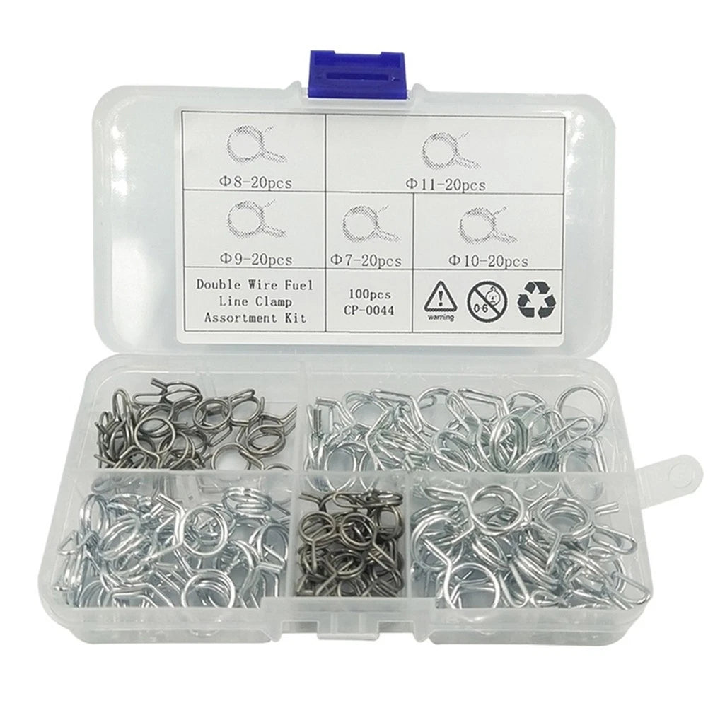 Fuel Hose Connection Clamps for Various Vehicles (Pack of 100)