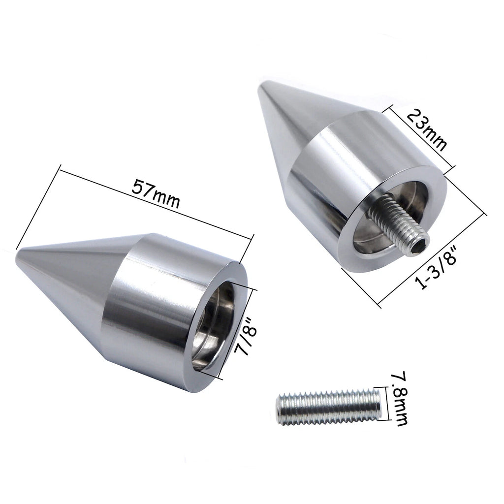 Spike Bar Ends for Kawasaki Ninja ZX6R (1995–2012), ZX900 (1994–2003), ZX10R (2006–2007) Chrome