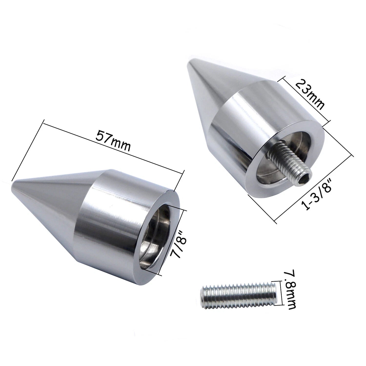 Spike Bar Ends for Kawasaki Ninja ZX6R (1995–2012), ZX900 (1994–2003), ZX10R (2006–2007) Chrome