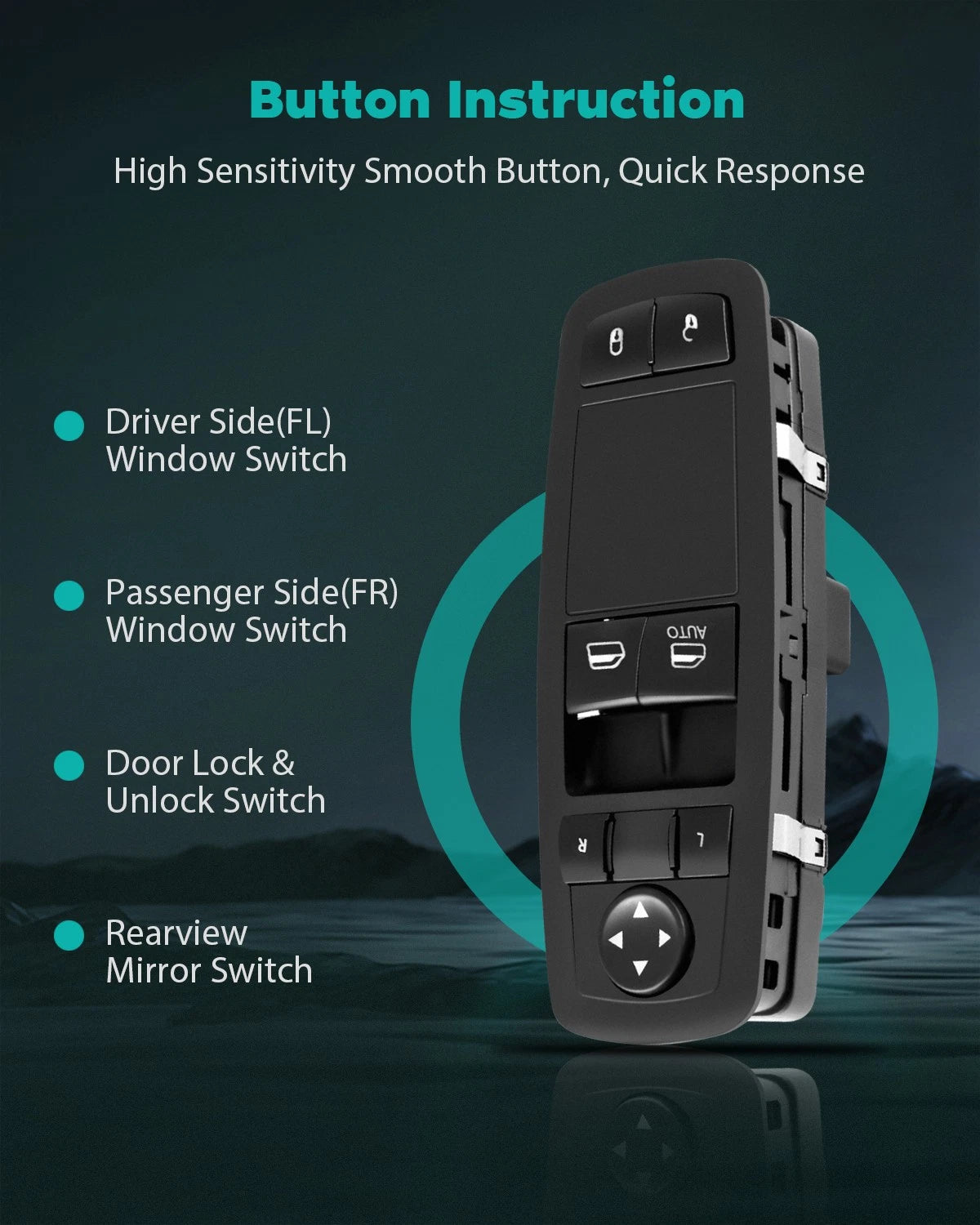 Window Switch for Dodge Grand Caravan, Chrysler Town & Country (2012–2015)