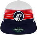 Mack Trucks Snapback Hat with Perforated Panels, Flat Brim, Striped