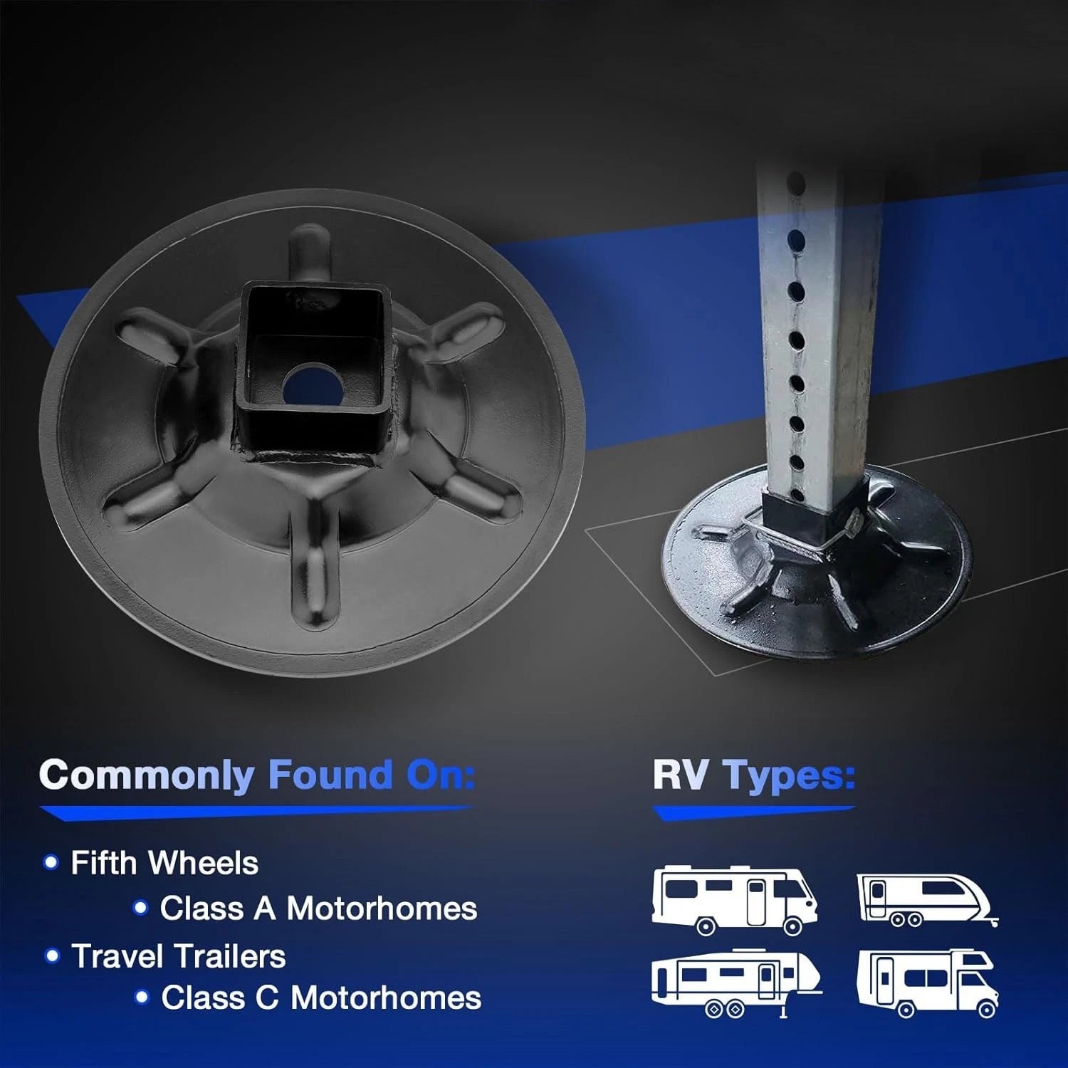 9" Rear Jack Foot Pad for 2" I.D Square Tube