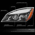 Pair of LED Headlights for Freightliner Cascadia (2018–2024) - Black Housing, Amber Corner