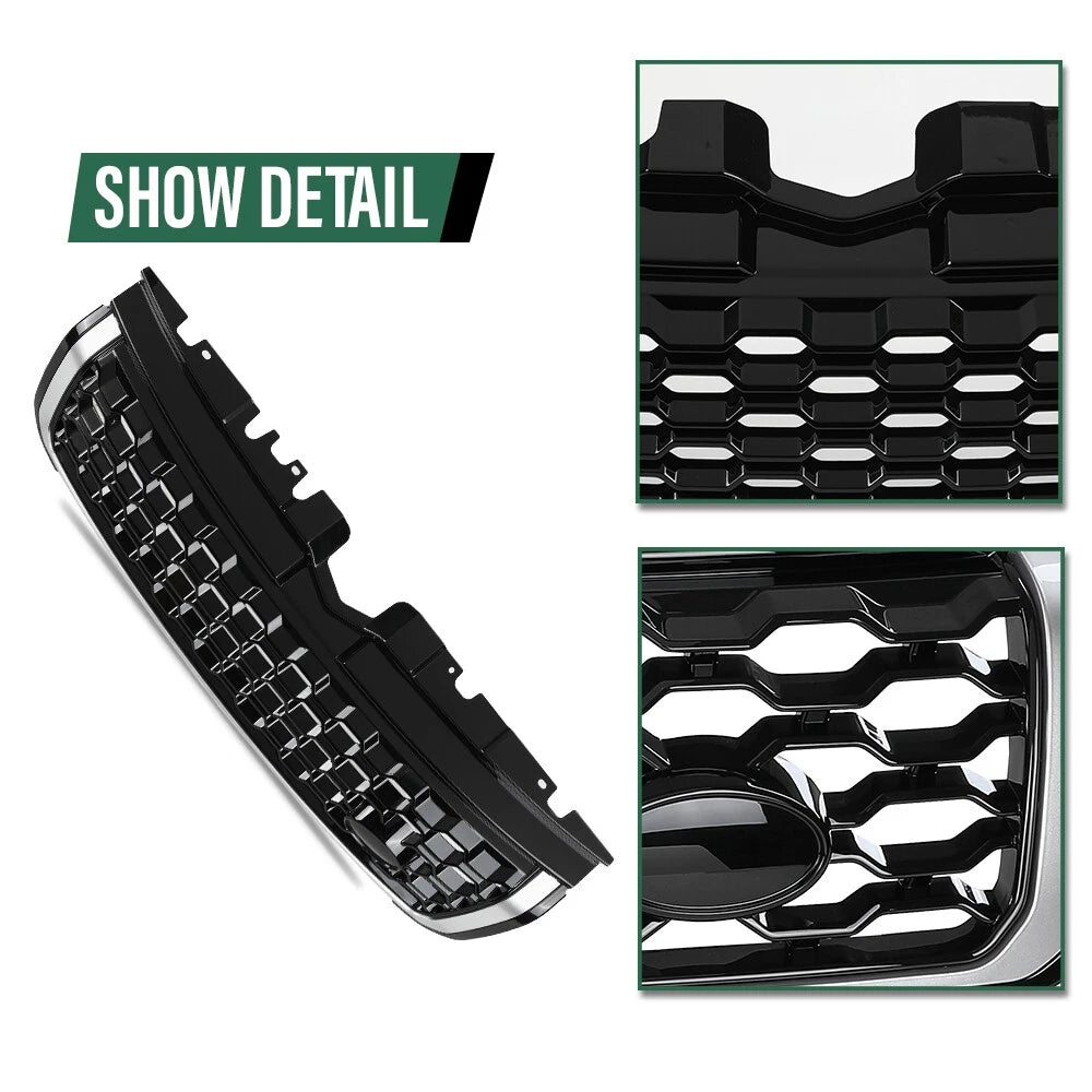 Black Chrome Front Upper Bumper Grille for Range Rover Evoque (2012–2019)
