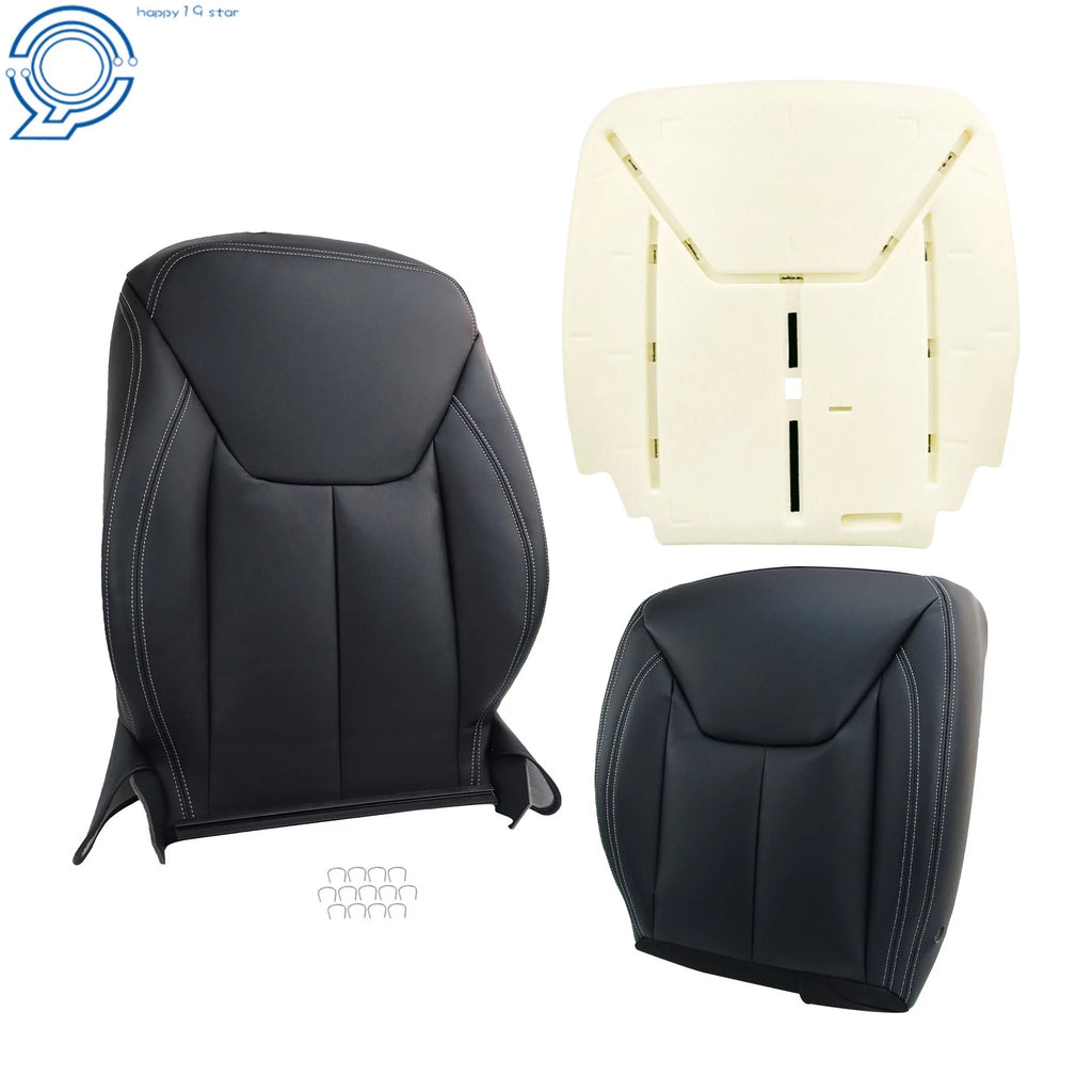 Front Driver Seat Cover & Foam Pad for Jeep Wrangler (2013–2017) Black Faux Leather