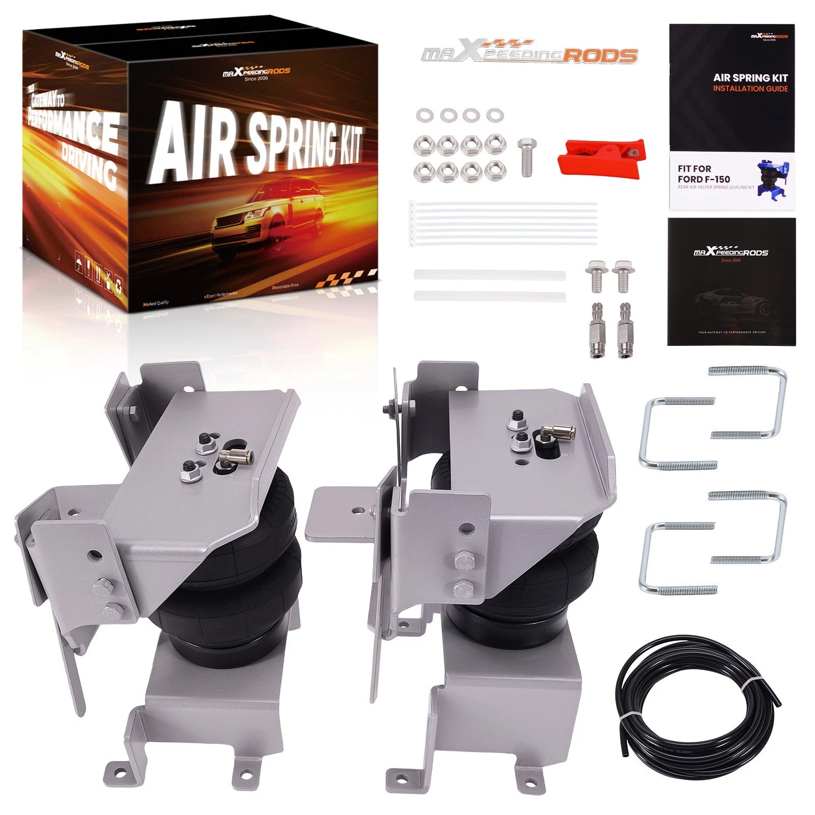 Rear Air Spring Helper Suspension Bag Kit for Ford F150 2WD & 4WD (2015–2024)