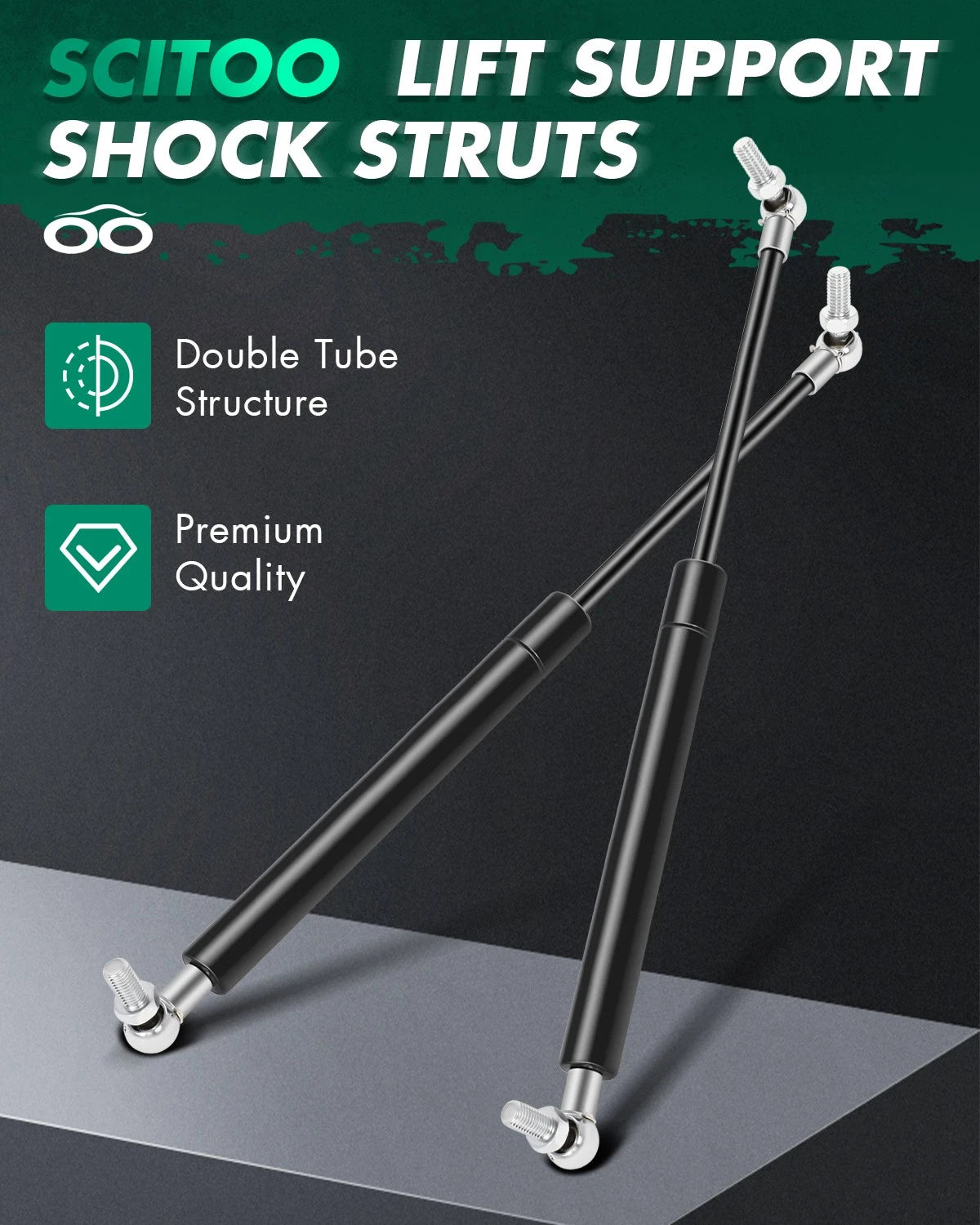 2X 17 Inch Heavy Duty Lid Lift Supports for RV Bed Cabinets (100 lb/445N)