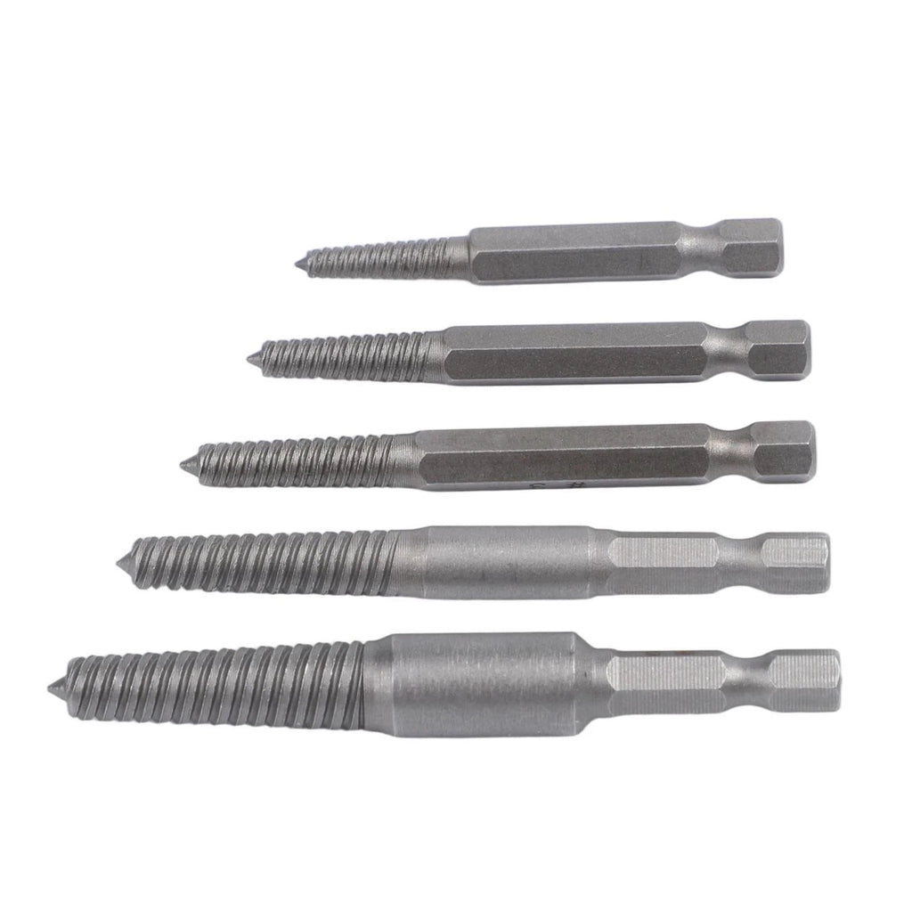 5 Pcs Hex Screw Extractors Drill Bit 1/4 Inch Broken Bolt Remover