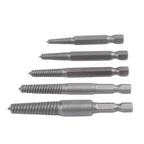 5 Pcs Hex Screw Extractors Drill Bit 1/4 Inch Broken Bolt Remover