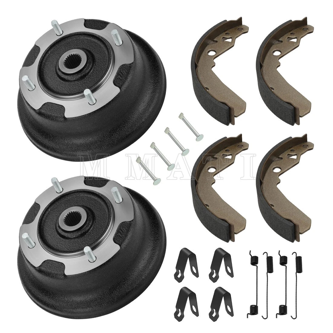 Set of 2 Front Brake Drums & Brake Shoes Kit for Kawasaki Mule SX (2017–2024)