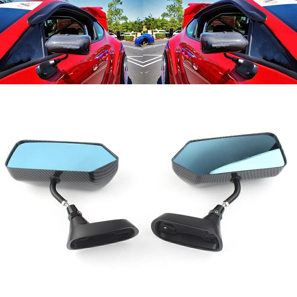 2X F1 Style Carbon Fiber Side Rearview Mirror Bracket Universal
