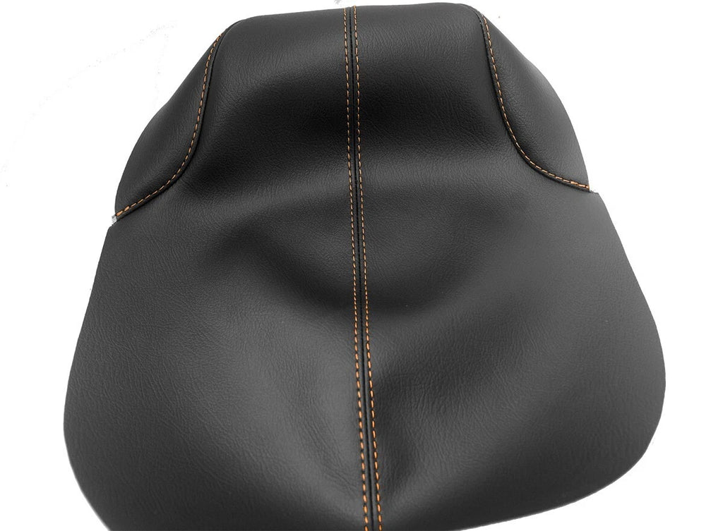 Leather Console Lid Armrest Cover for Cadillac XTS (2013–2019) Orange Stitch