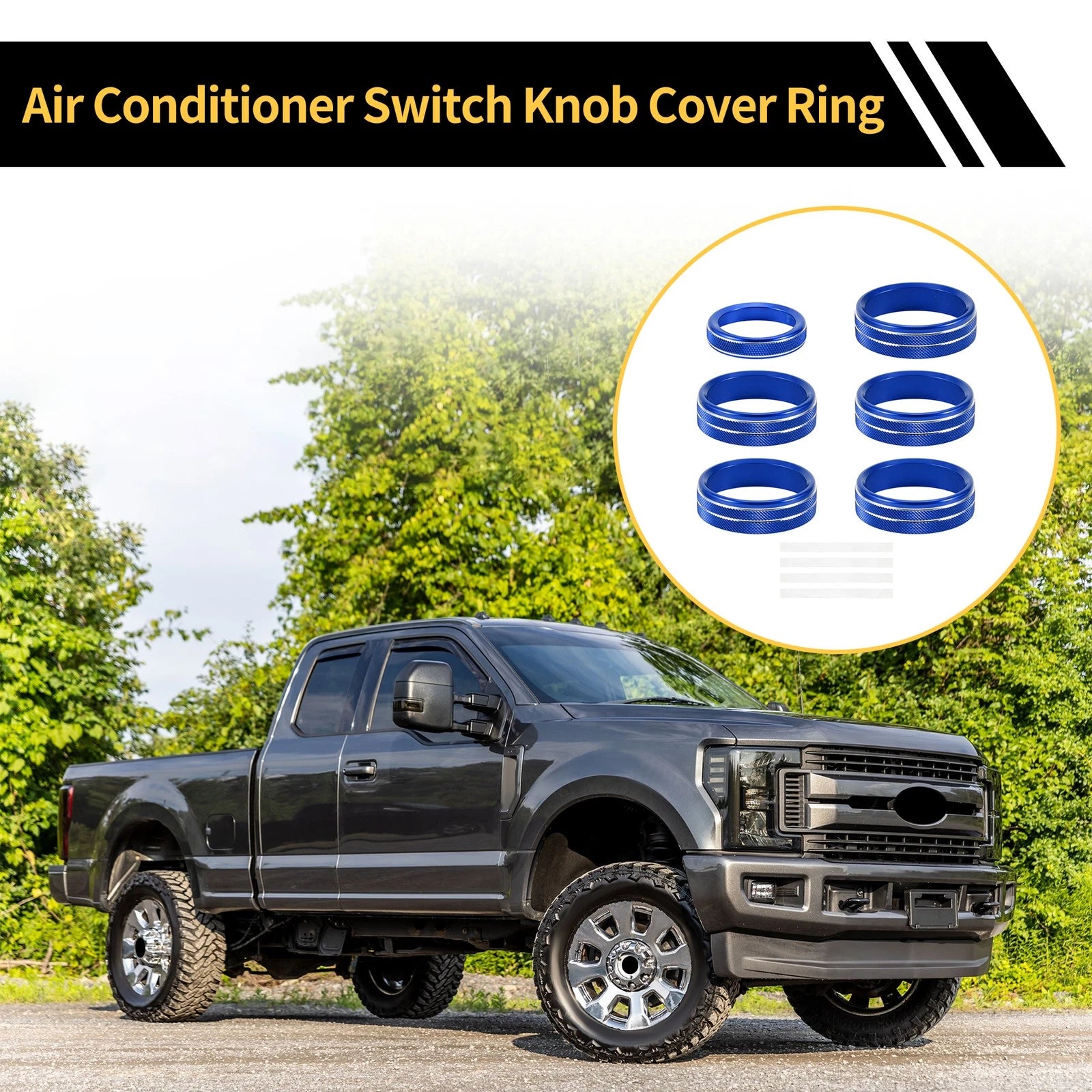 Air Conditioner Switch Knob Cover Ring for Ford F-150 (2015–2023) Blue