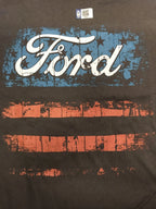 Licensed Ford T-Shirt Charcoal American Flag Logo for Ford (2000–2024)