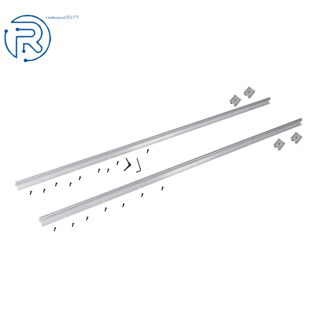 Set of 2 Linear Shaft Rails with 4 Square Type Bearings for Universal Use