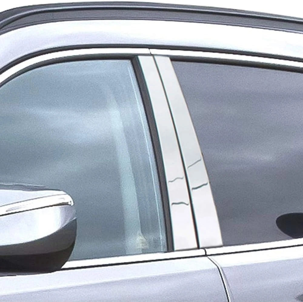 Luxury FX Stainless Pillar Posts 4pc for Hyundai Santa Fe 4D (2013–2018)