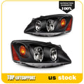 Headlight Assembly for Pontiac G6 (2005–2010) Halogen Black Housing Pair