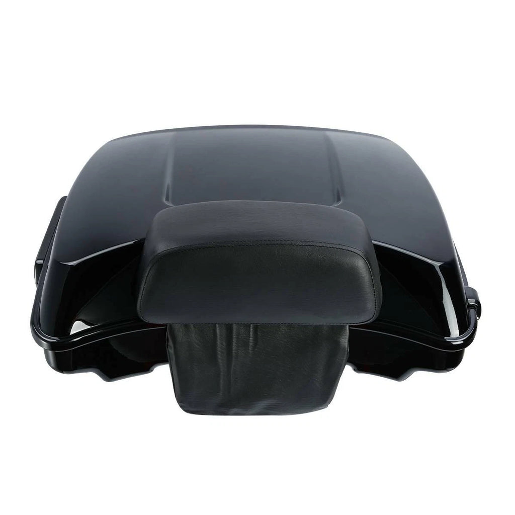 Black Razor Trunk Backrest Rack & Docking Kit for Harley Road King (2014–2026)