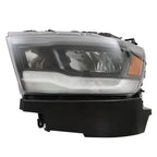 Black LED Headlight Housing with DRL for Dodge RAM 1500 (2019â2023)
