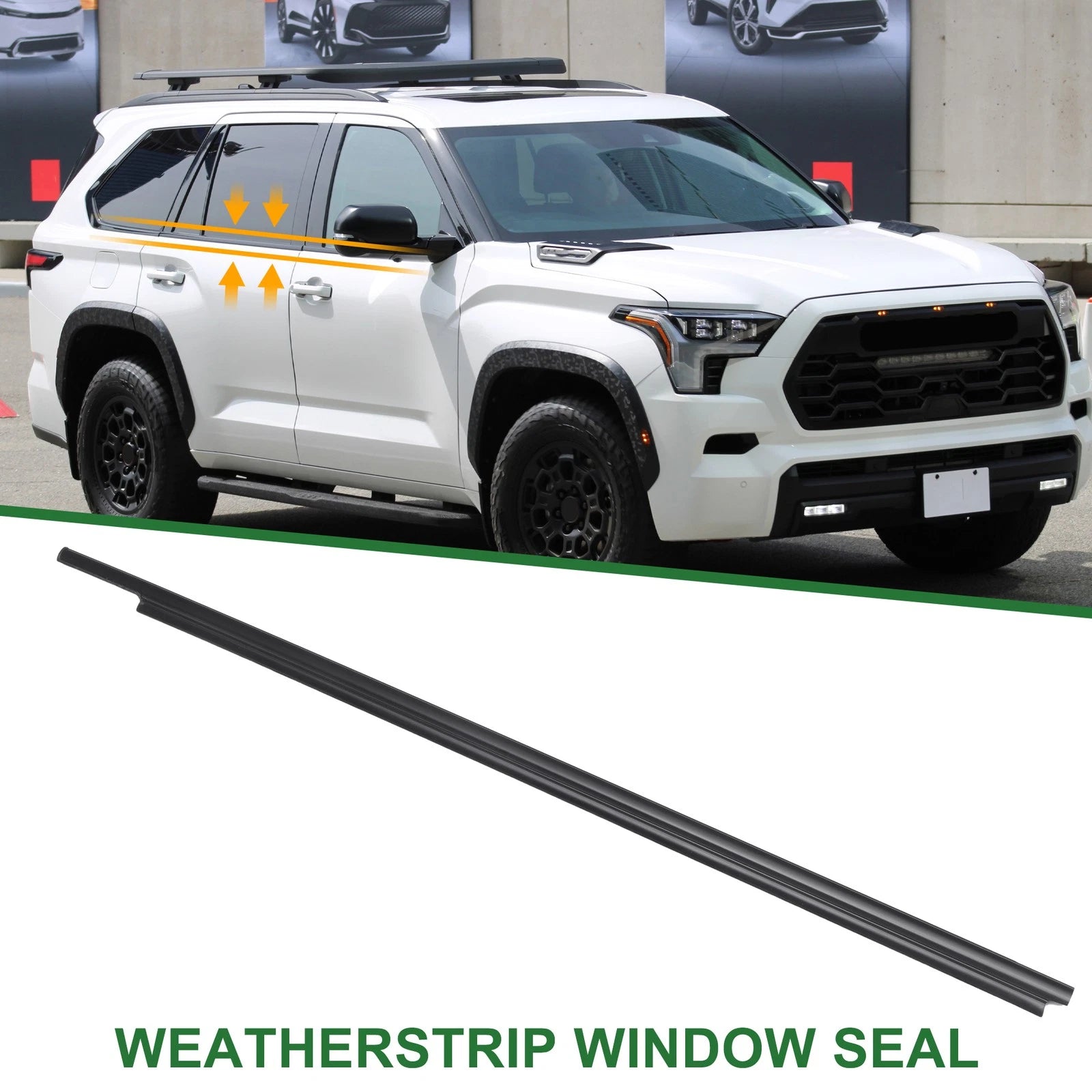 1pc Rear Right Window Seal No. 681630C031 for Toyota Sequoia (2008–2022)