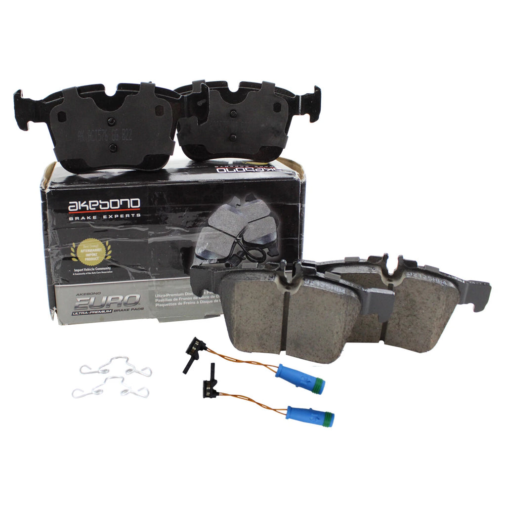 Set of 4 Akebono EURO Rear Ceramic Disc Brake Pads for Mercedes W205 (2015–2021)