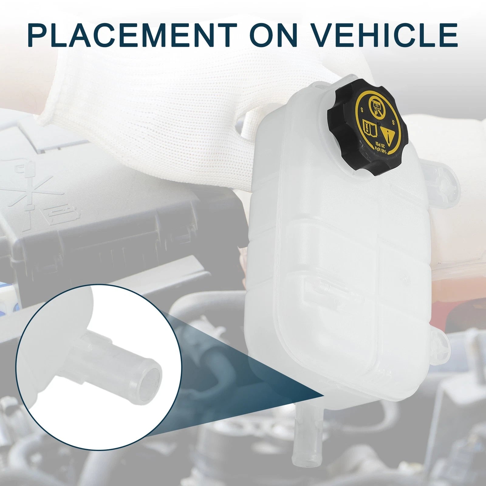 Set of 1 Coolant Expansion Overflow Tank with Cap No. 95201979 for Buick Encore (2013–2020)