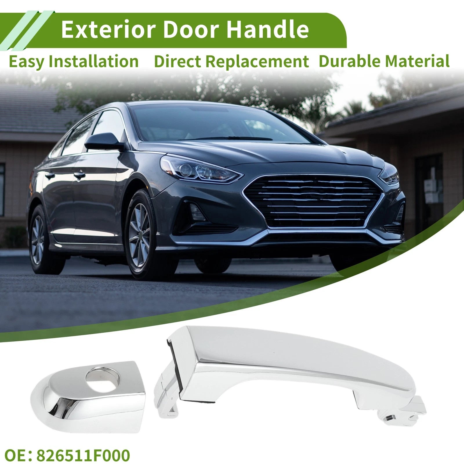Exterior Door Handle for Hyundai Kia (No. 826511F000) Front Left Silver Tone