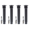 Set of 4 NGK Iridium IX Spark Plugs & Denso Coil Boots for Dodge Dart (2013–2016)