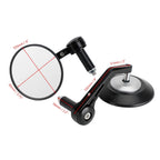 Custom 4" Round Handlebar Mirror Set for Motorcycles (16-19MM Adaptors)