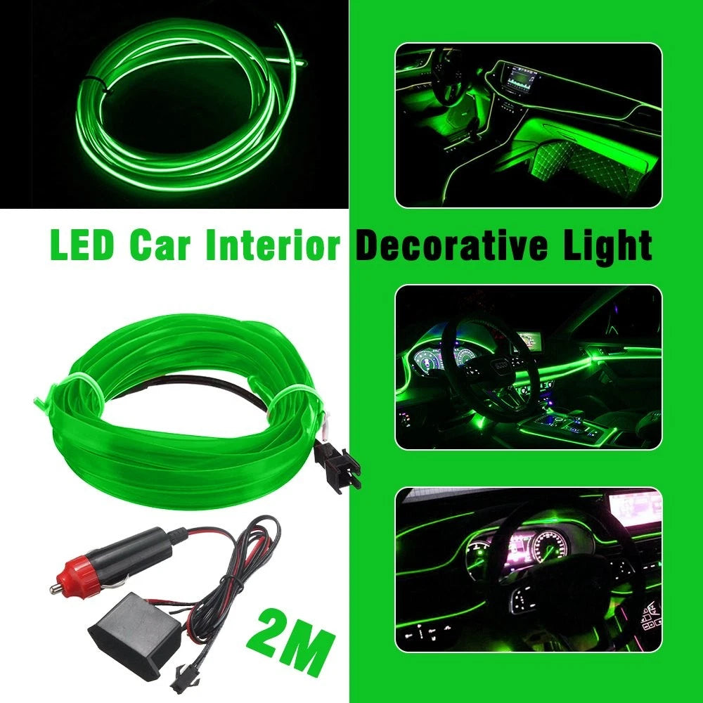 LED Neon Light Glow Wire Strip for Interior Decor (Green)