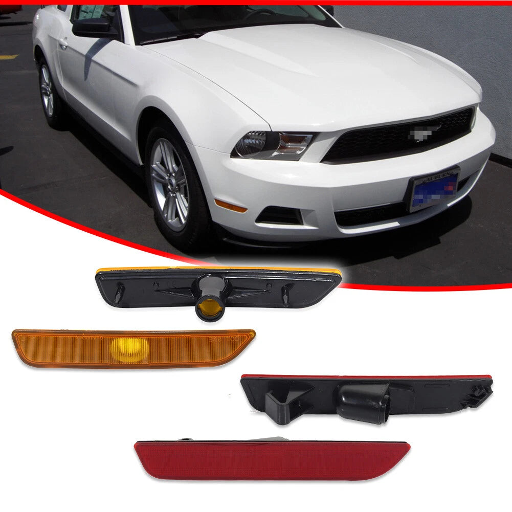 Set of 2 Front & Rear Side Marker Lights for Ford Mustang (2010–2014)