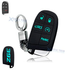 Cyan 392 Silicone Remote Key Chain Shell Cover for Jeep Chrysler Dodge (2014–Up)