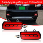 2X Red LED Rear Bumper Reflectors for Honda CR-V (2015–2016)