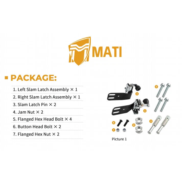 Front Door Latch Lock Kit for Polaris RZR 570 RZR 800 RZR 900 (2008–2021)