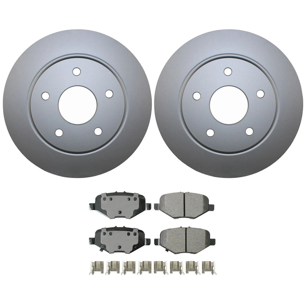 Rear Brake Kit 305mm Rotors & Akebono Ceramic Pads for Chrysler Dodge Ram