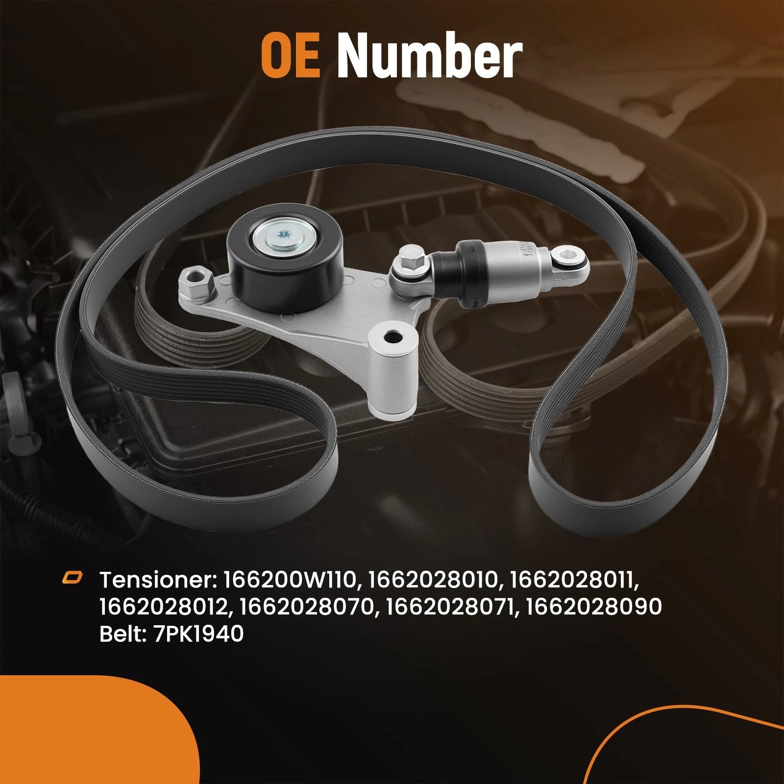 Belt Tensioner & Belt Kit for Toyota RAV4 2.4L (2004–2005) 1662028070