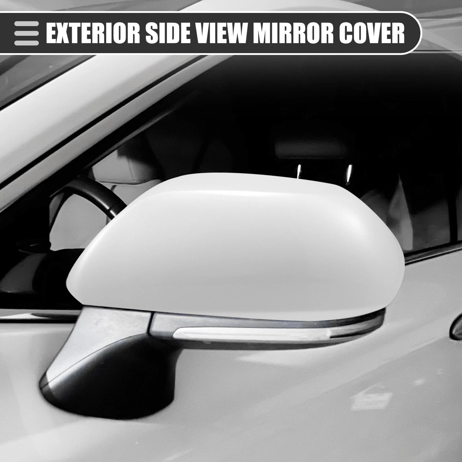 Left Side Mirror Cover Cap for Toyota Highlander (2009–2014) ABS White