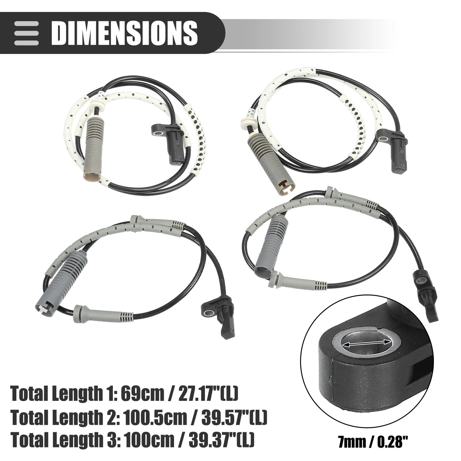 Set of 4 ABS Sensors for BMW 128i (No. 34526760424/34526760425)