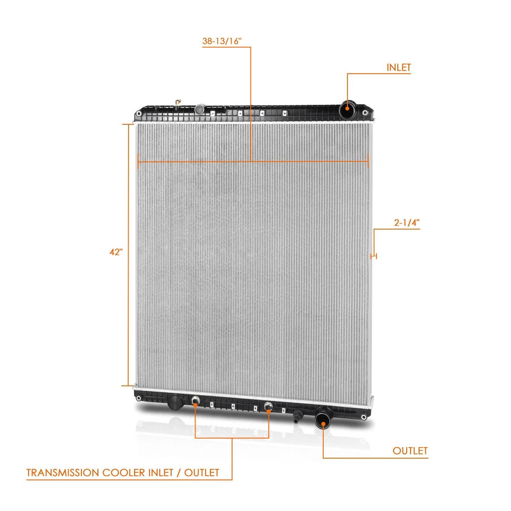 2X Aluminum 2-Row Radiator for Freightliner Cascadia/Century Class/Columbia (2008–2013)