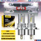 Set of 4 H4 9003 LED Headlight Bulbs 10000LM for High Low Beam
