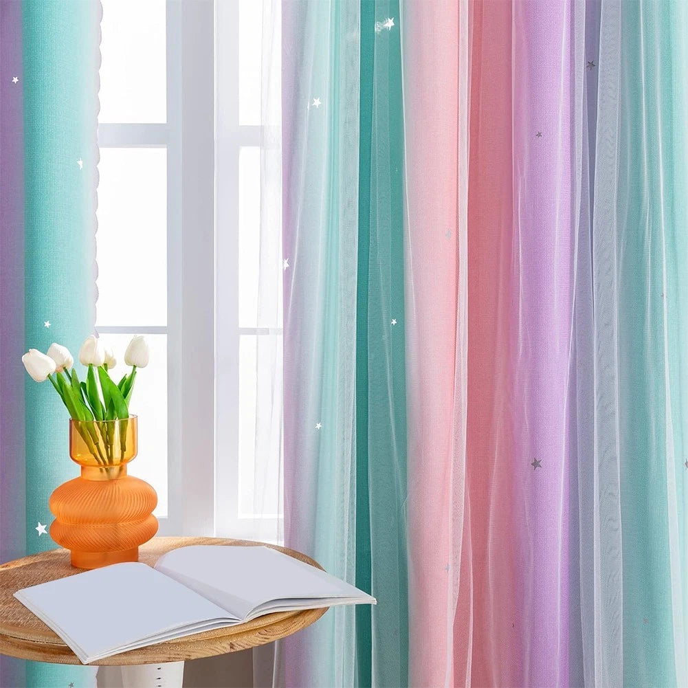 Blackout Curtains for Girls Room 52x63 Inches (Rod Pocket)