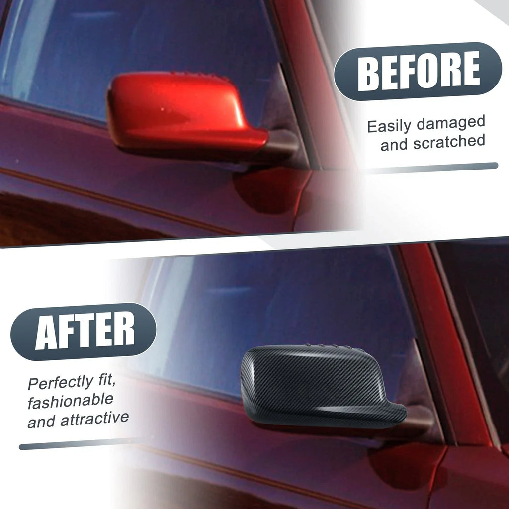 Rearview Mirror Cover Cap Black Carbon Fiber for BMW 3 Series 7 Series