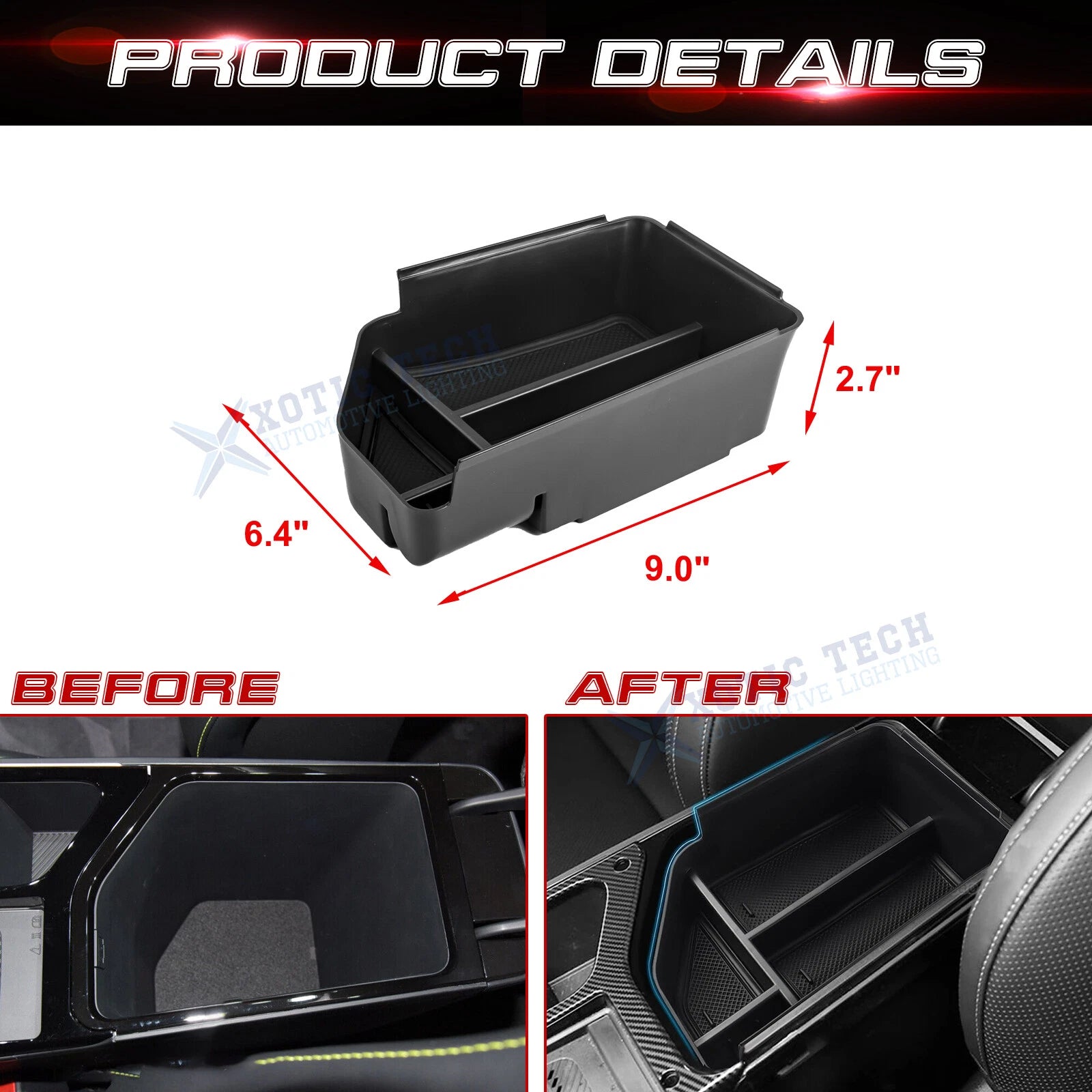 Center Console Armrest Box Storage Drawer Insert Case for KIA EV6 (2022-2026)
