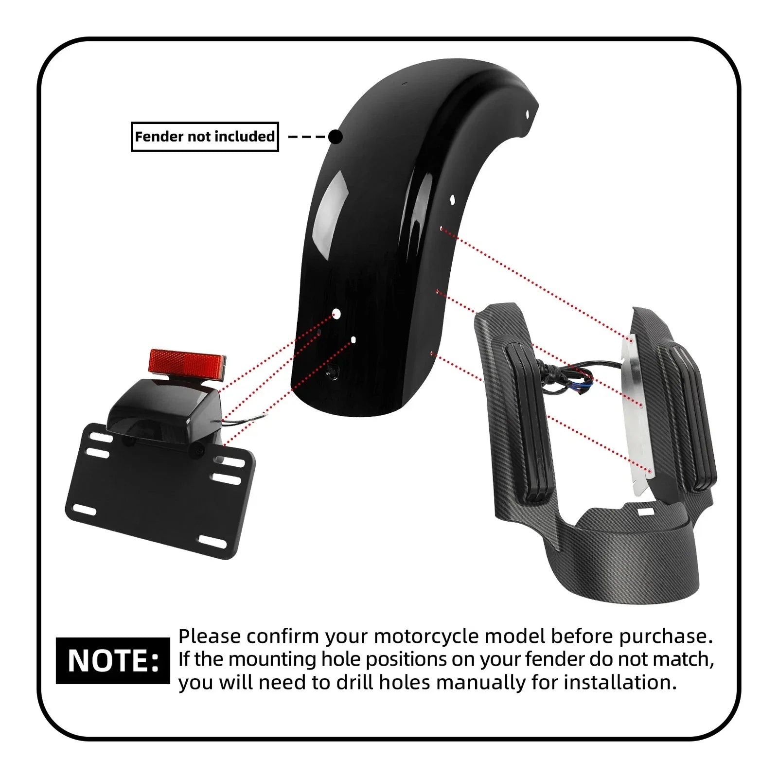 Rear Fender Fascia for Harley Davidson Touring Street Glide (2014-2024)