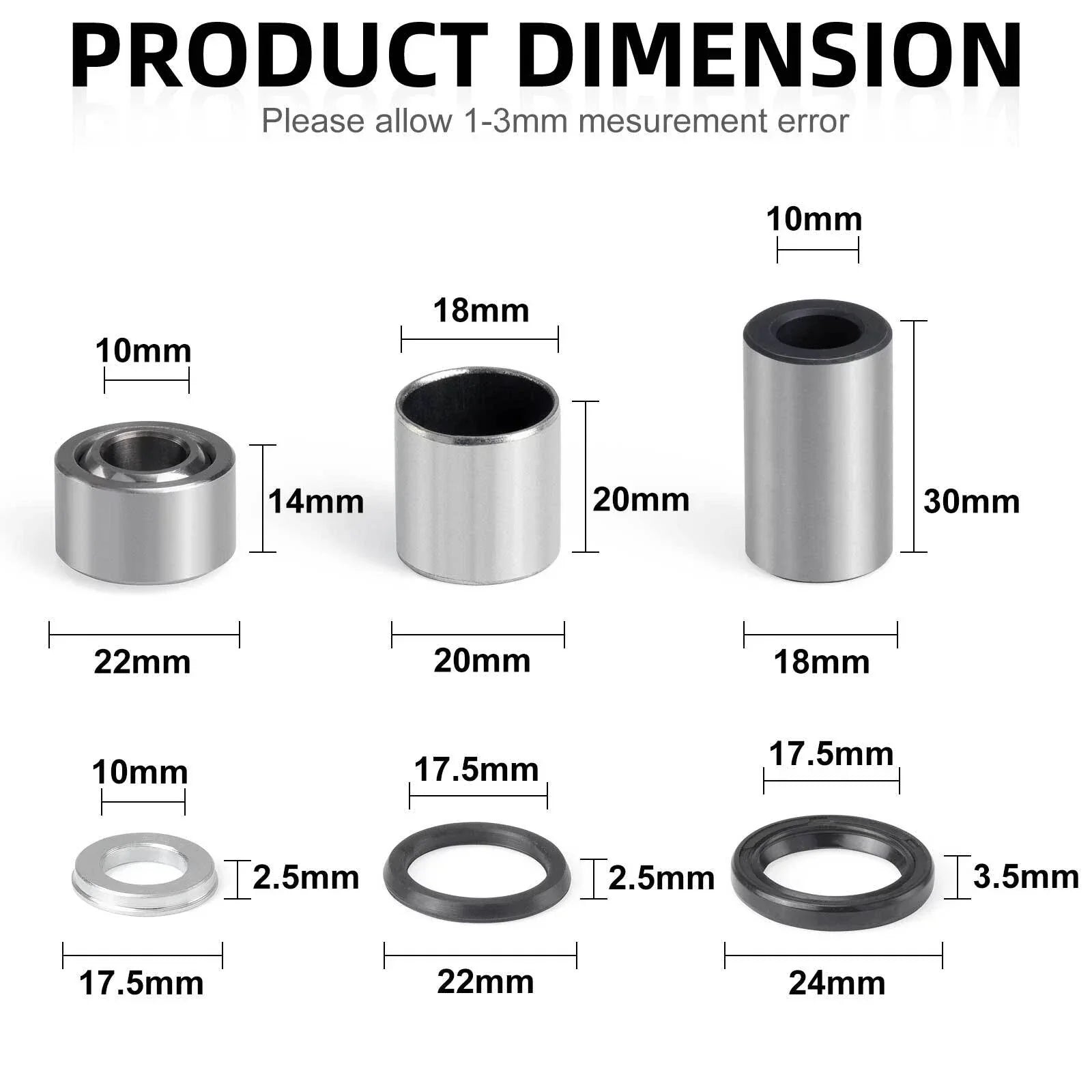 Front Upper Lower Shock Bushing Kit for Honda TRX400EX (2004–2008)