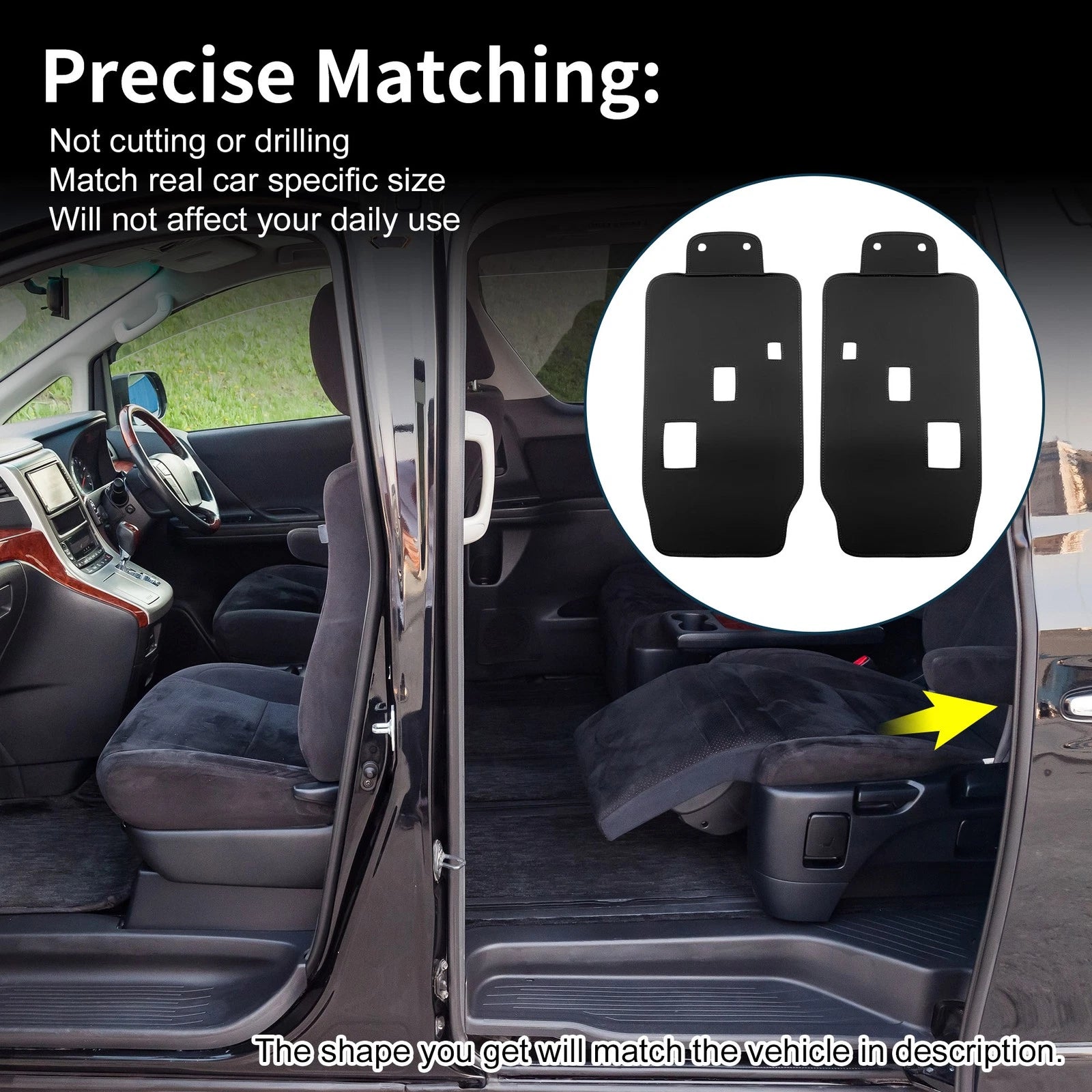 2X Car Door Anti Kick Pad Sticker for Toyota Vellfire Alphard (2015–2020)