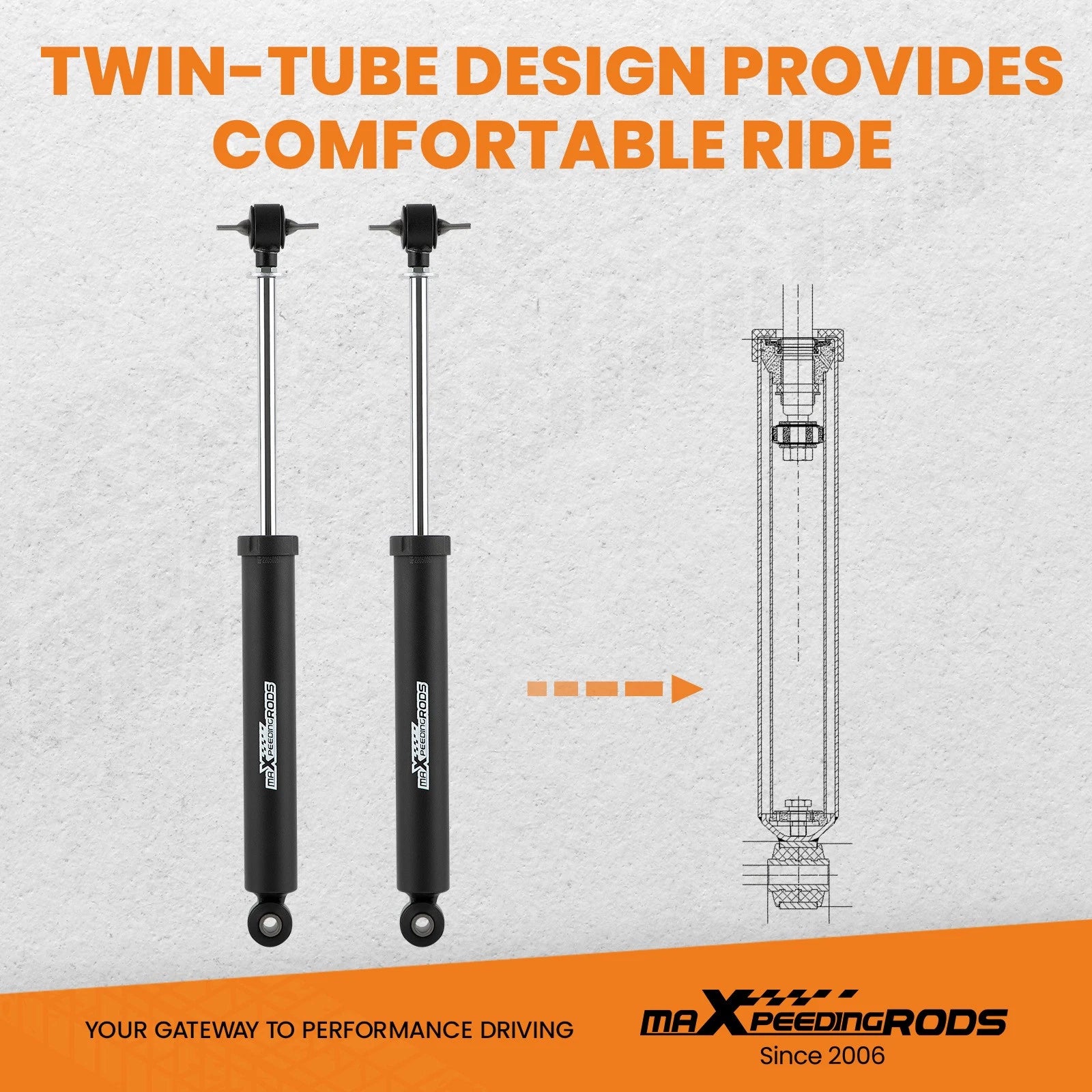 1-3" Lift Shock Absorber for Jeep Wrangler JK (2007-2018)